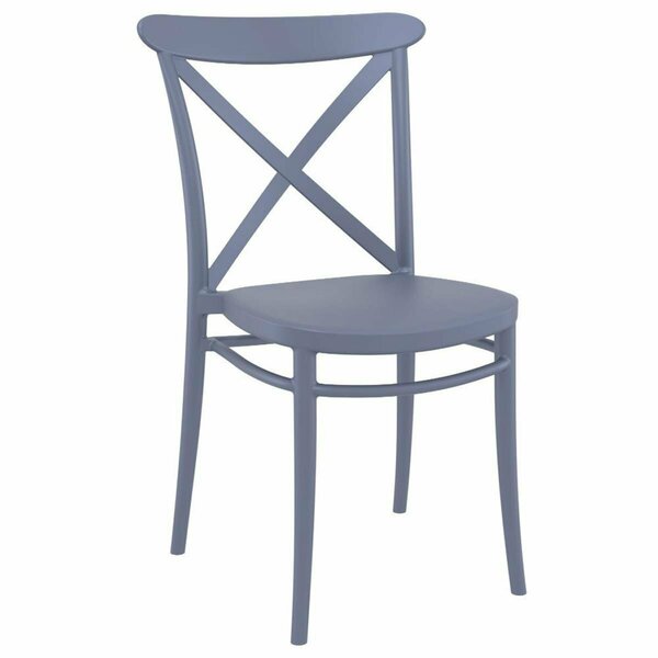Calle Cross Resin Outdoor Chair Dark Gray -  set of 2 CA3445323